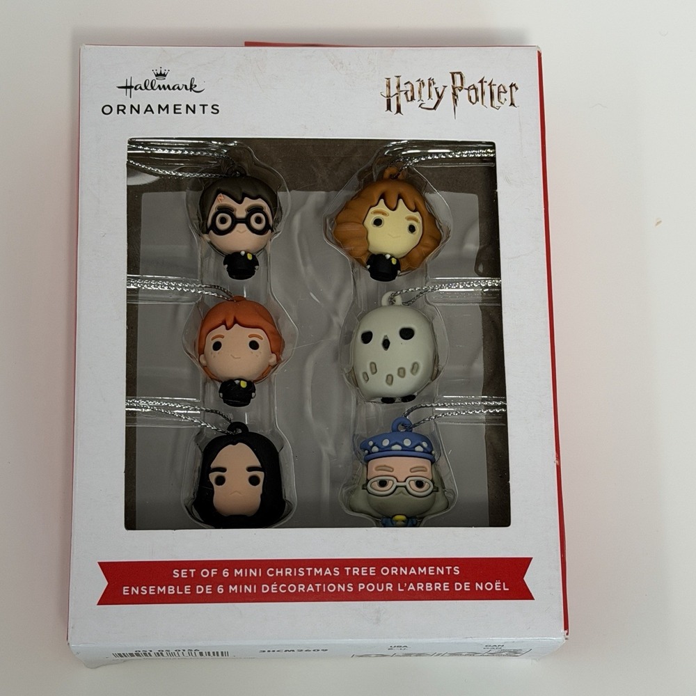 Hallmark Harry Potter Wizarding World  Set of 6 Mini Christmas Tree Ornaments